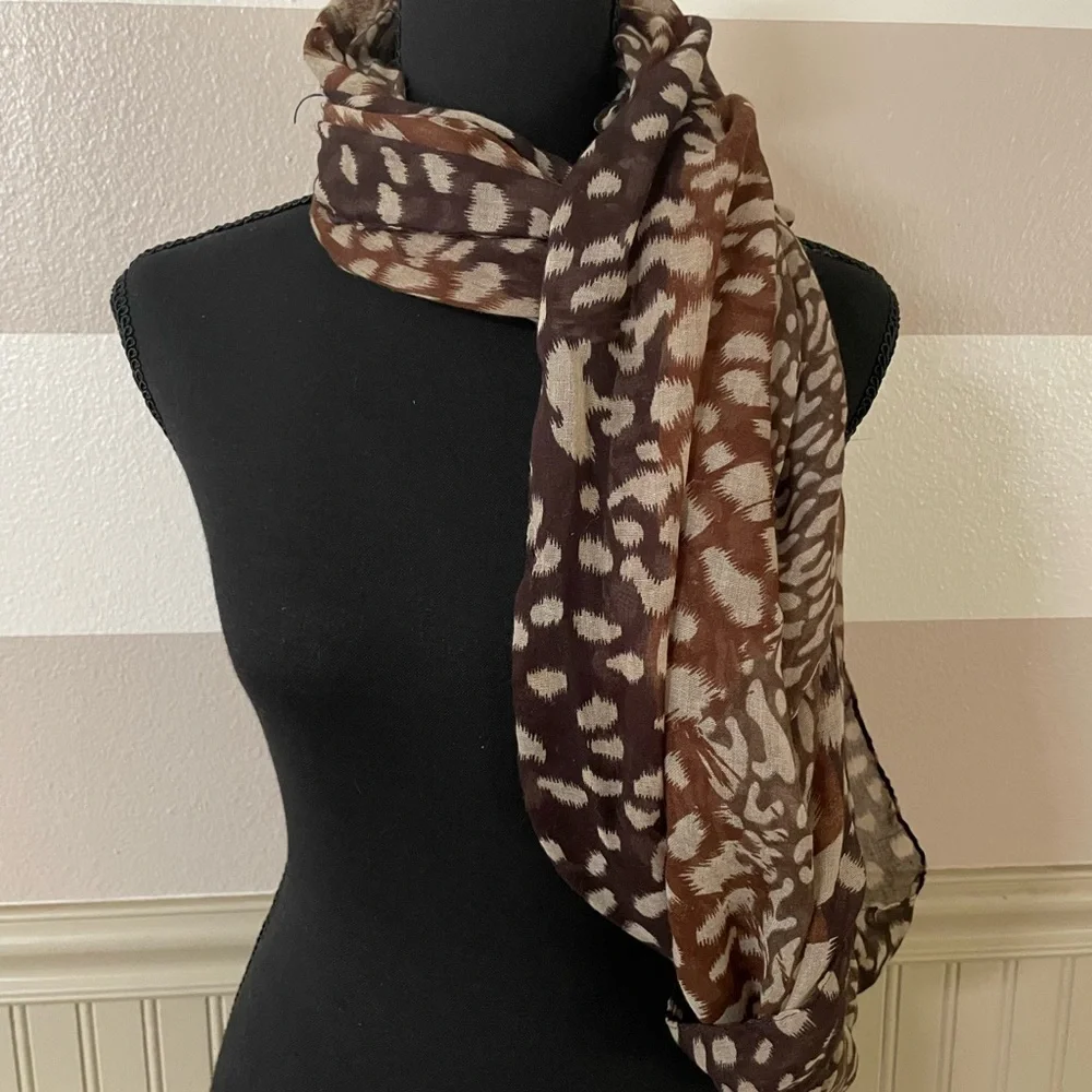 Leopard Print Brown Scarf